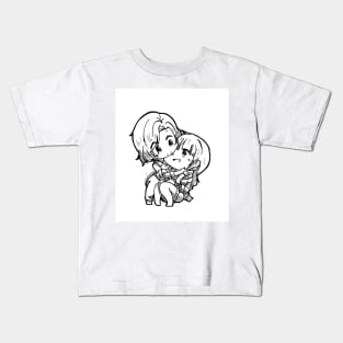 Cuddly Wayhaught B&W Kids T-Shirt